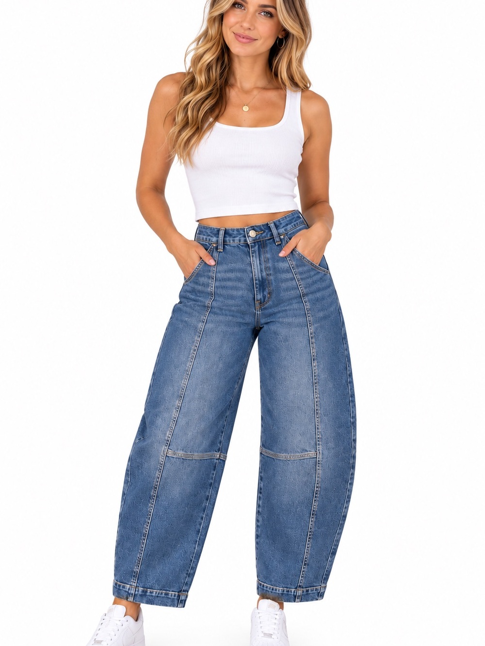 262.NWT Michael Kors  Barelll High-Rise Wide Leg Blue Jeans $135
